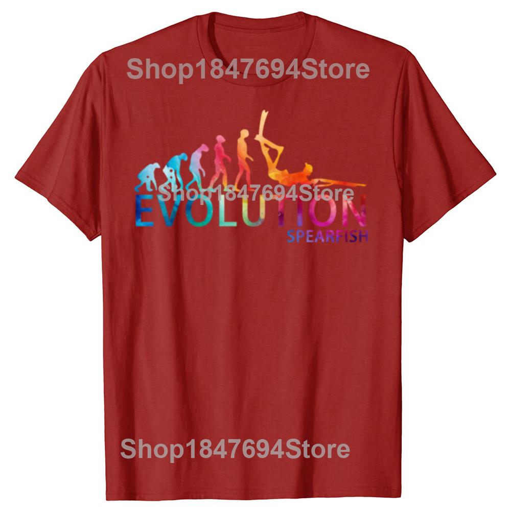 

Spearfishing Evolution Retro Vintage Classic T Shirt Tee Tops Round Neck ShortSleeve Fashion Scuba Diving Tshirt Casual Tshirt S
