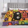 Cute Chococats Blanket Black Cat Warm Soft Street Trend Plush Bedding Throws For Kids Living Room Flannel Bedspread Bed Cover