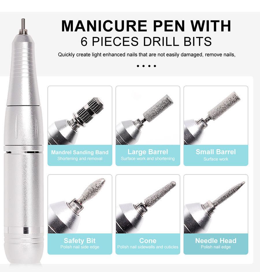 Rechargeable 45000 RPM Portable Electric Nail Polish Remover & Polisher V2