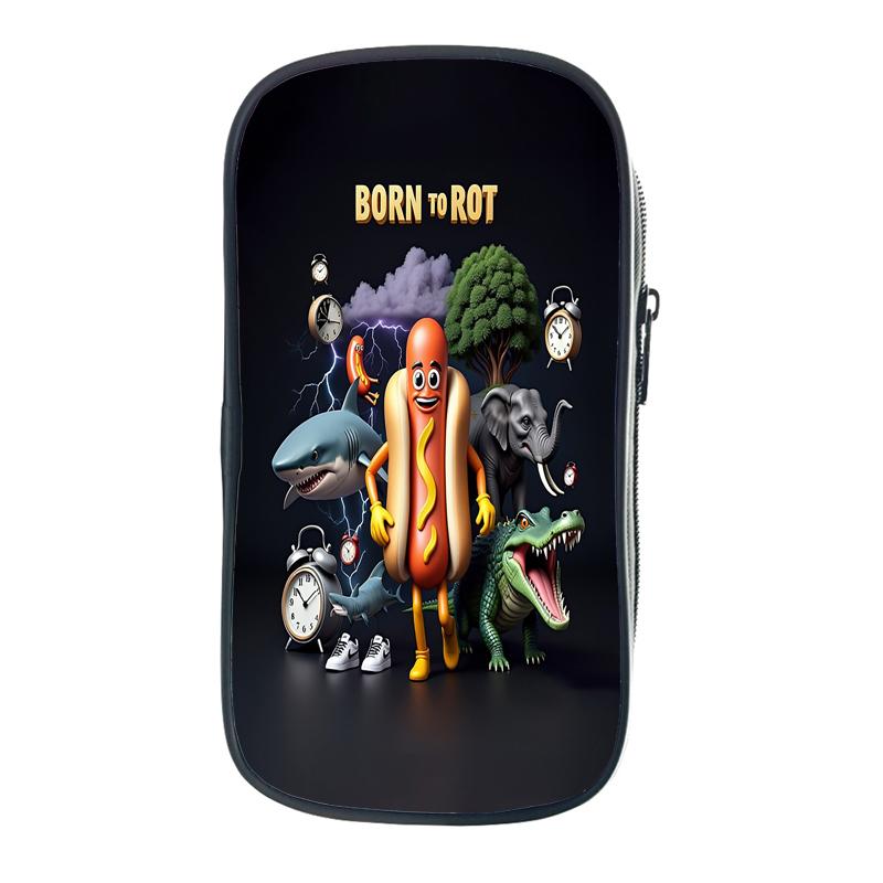 Tung Tung Tung Sahur Pencil Case Italian Brainrot Kids Pencil Bag Nylon Bombardiro Crocodilo Children School Supplies Stationery