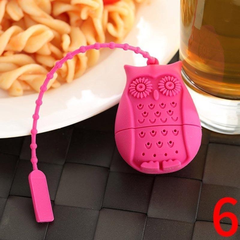 Silicone Owl Loose Tea Infuser Filter Strainer Novelty Perforated Bird Gifts