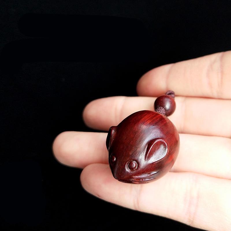 Rosewood Zodiac Rat Phone Pendant & Keychain Gift for Men, Women, & Couples
