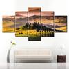 5 Panel Canvas Painting Rural Scenery of the Tuscan Countryside Under the Sun Wallpapers Poster for Living Room Home Decor Free