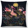 Animal Tale Spring Floral Garden Pattern Sofa Throw Pillow Case Bear Fox Unicorn Bear Birds Flower Leaf Fantasy Cushion Cover