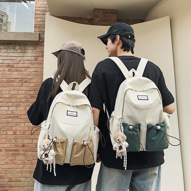 Schoolbag Color Matching Student Schoolbag Travel Large Capacity Backpack Cute Simple Casual High School Student Laptop Bag