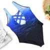 Stylish Women's Summer Halter One Piece Back Cross Swimsuit Bikini In Vibrant Gradient Plus Print