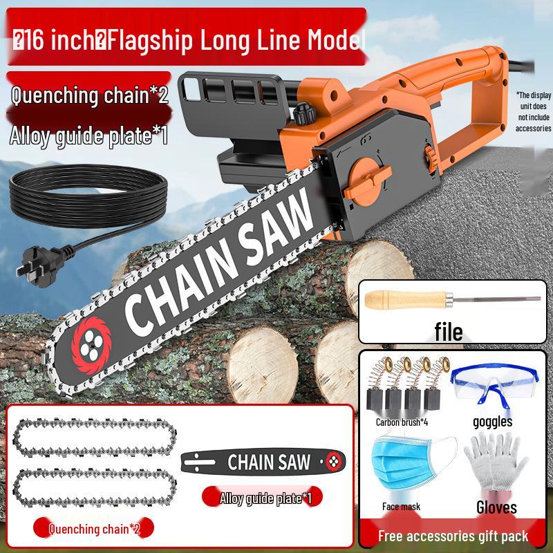 Chuangyi 220V Handheld Electric Chainsaw - Multifunctional Plug-in Felling Saw for Home Use