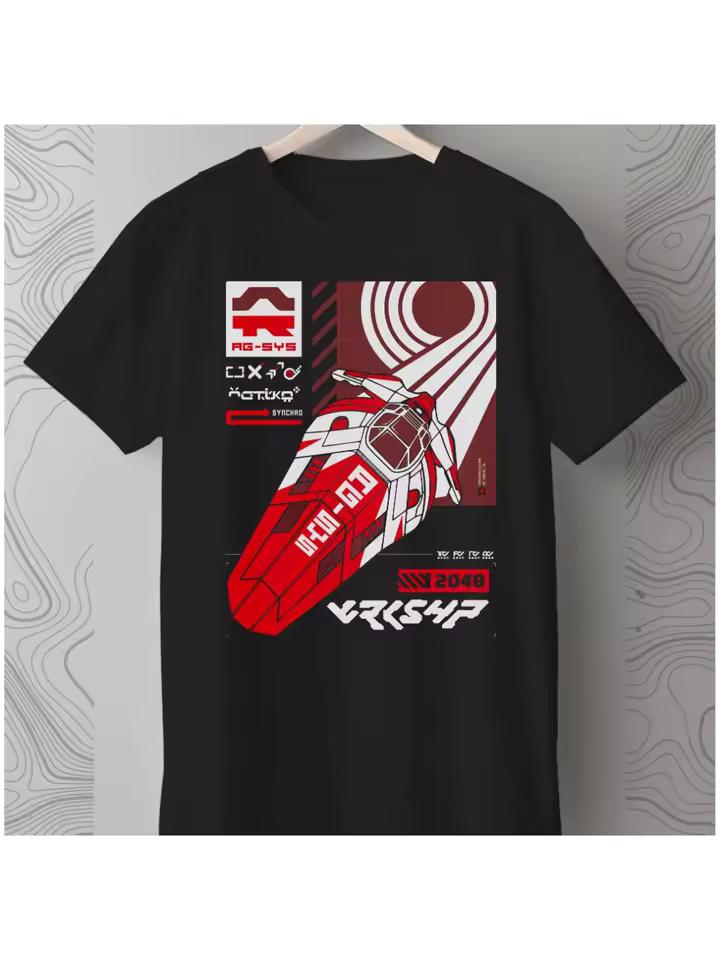 Pánské tričko Wipeout Retro Sci-Fi Gaming Cyberpunk Techwear s futuristickými vesmírnými loděmi a geometrickými vzory oversized tričko