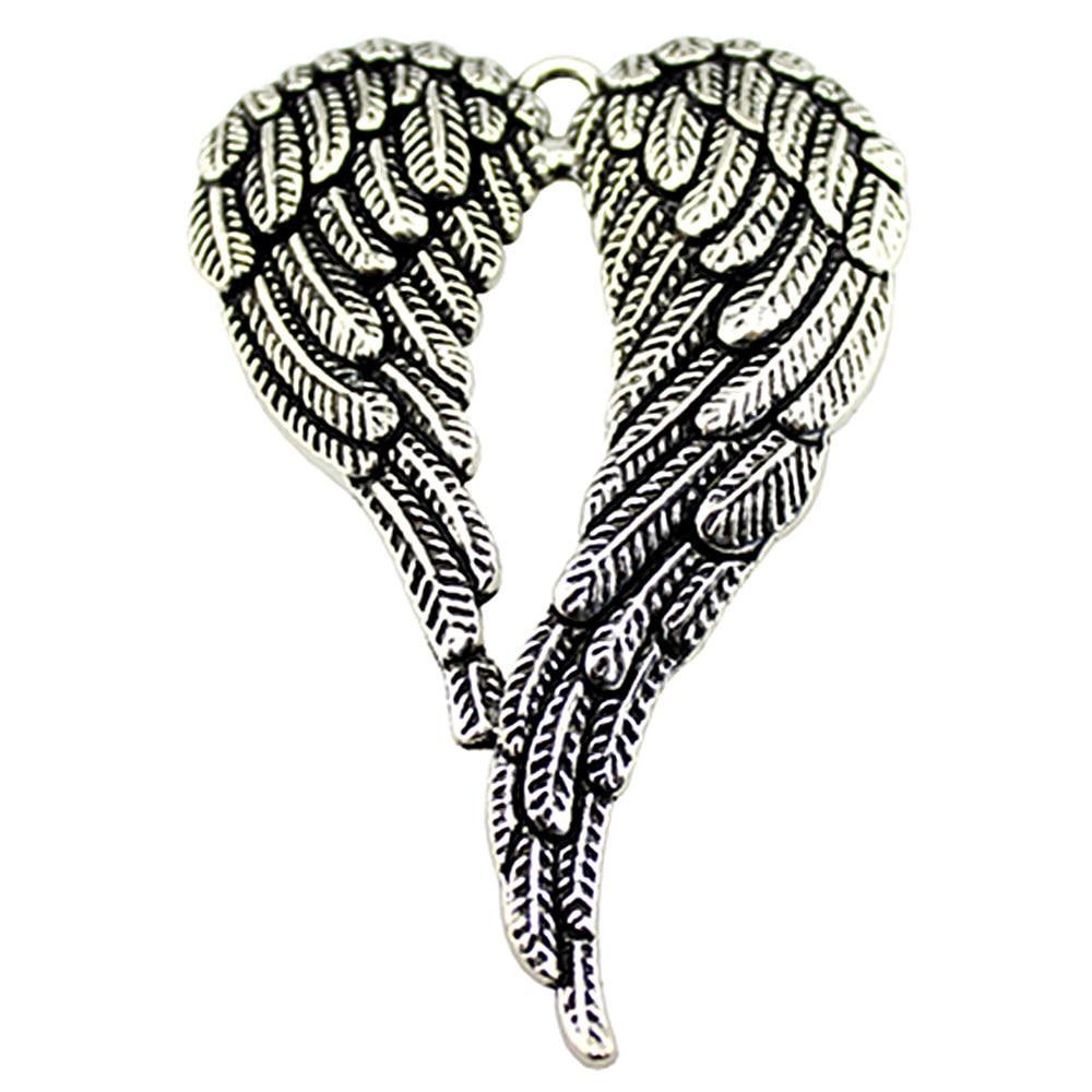 

2 шт. 68x46 мм большие двойные крылья ангела подвески античное серебро цвет детские ювелирные изделия бренд: WYISYWG