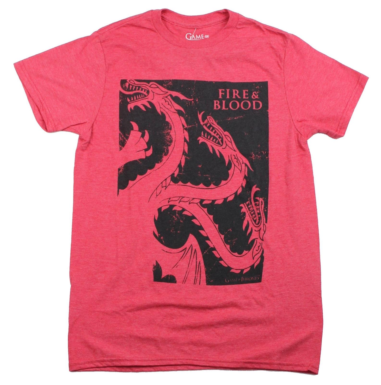 Game of Thrones Mens T-Shirt - House of Blood Targaryen Boxed Image XXXL