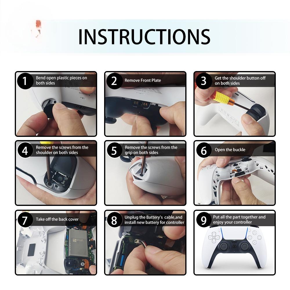1560mAh Replacement Kit Power Supply, PS5 Controller Charger, Rechargeable Battery Pack for PS5 Joystick Battery JYS-P5141