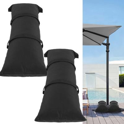 2 STÜCK Outdoor-Möbel Sandsäcke Reißfest Schirmständer Wetterfest Befüllbar Oxford-Gewebe Gewölbte Sandsäcke Mit Gurten