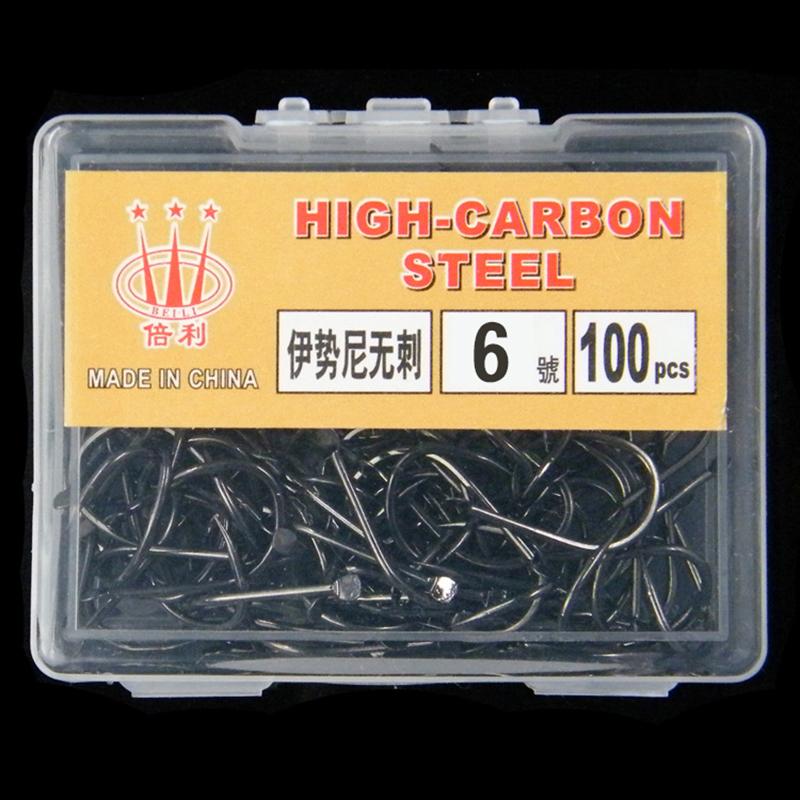 

100 шт. в коробке Крючки Iseini без бородки Высокоуглеродистая сталь Черный Пит Дикая Рыбалка Длинное цевье Черный Пит Рыболовные Снасти Принадлежности