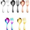 Creative Baby Spoon and Fork Training 304 Stainless Steel Short-handled Ice Cream Spoon Gold
