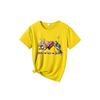 European Size Women's Casual Graphic T-Shirt - Peace Love Fishing Design with Vibrant Fish & Heart Print, Relaxed Fit Round Neck