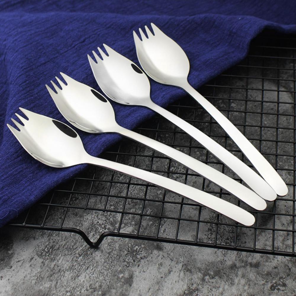 

Ice Cream Travel Dinnerware Reusable Long Handle Outdoor Salad Forks Spork Flatware Dessert Spoons Small