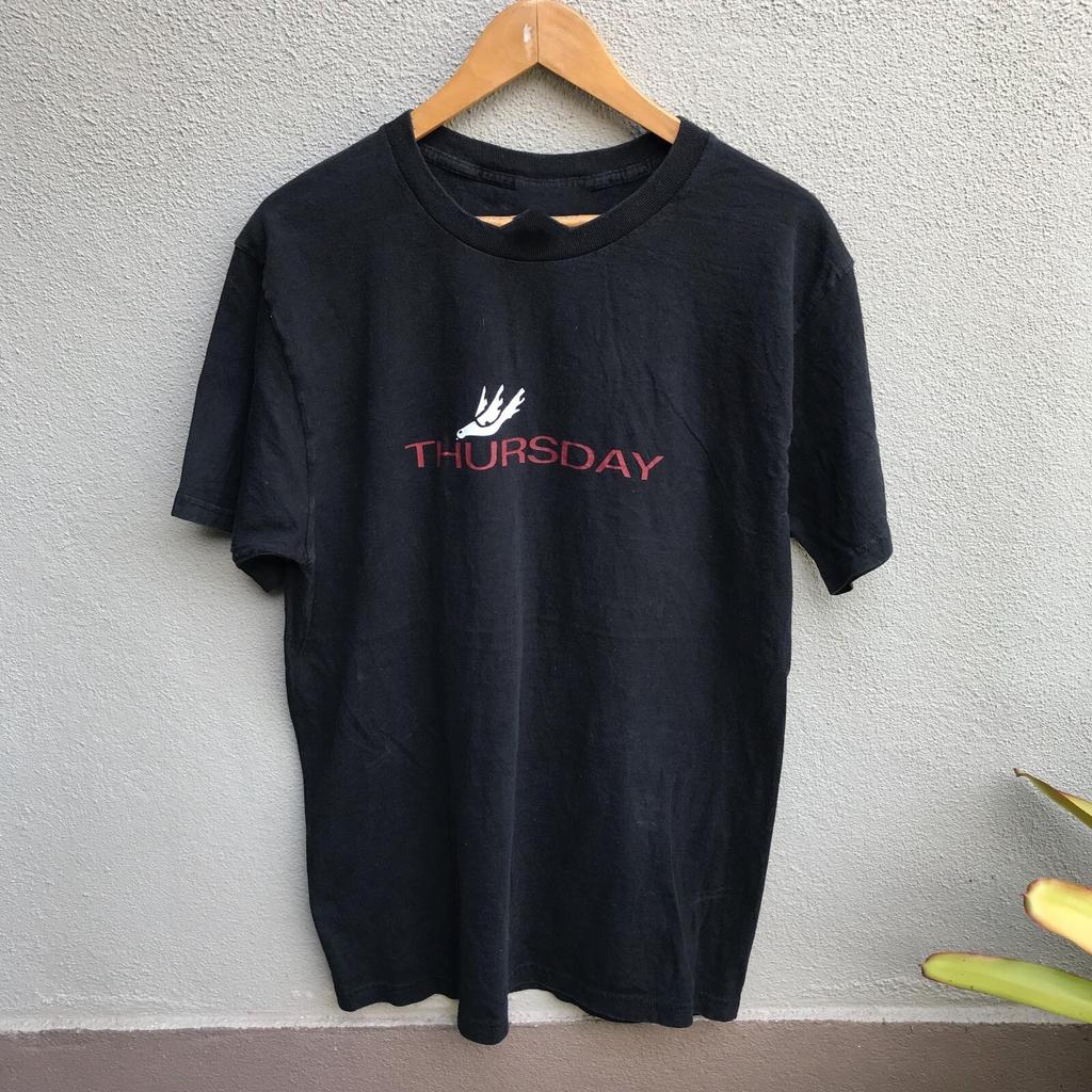 Rare THURSDAY Band Black 100% Cotton Full Size T-Shirt Unisex BL1155