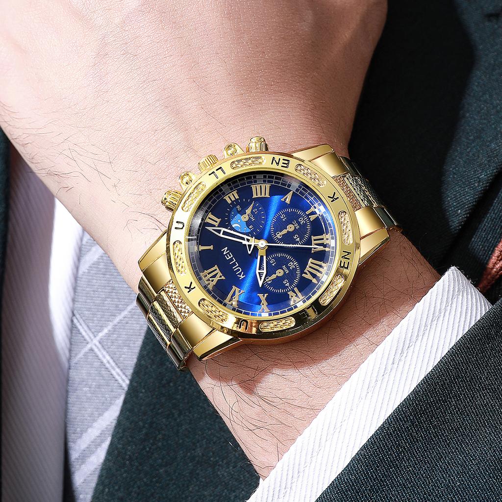 Luxury Large Dial Mens Quartz Watch Fashion Men Business Wristwatches Reloj Hombre