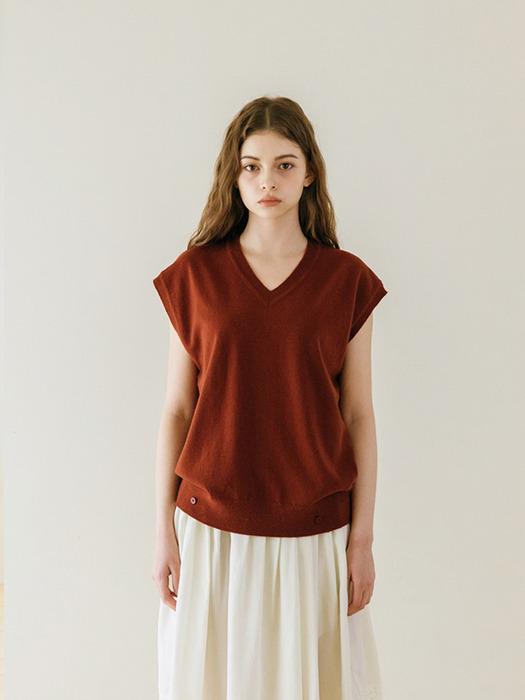 TINKNIT Premium Wool Knit Vest_Ivory