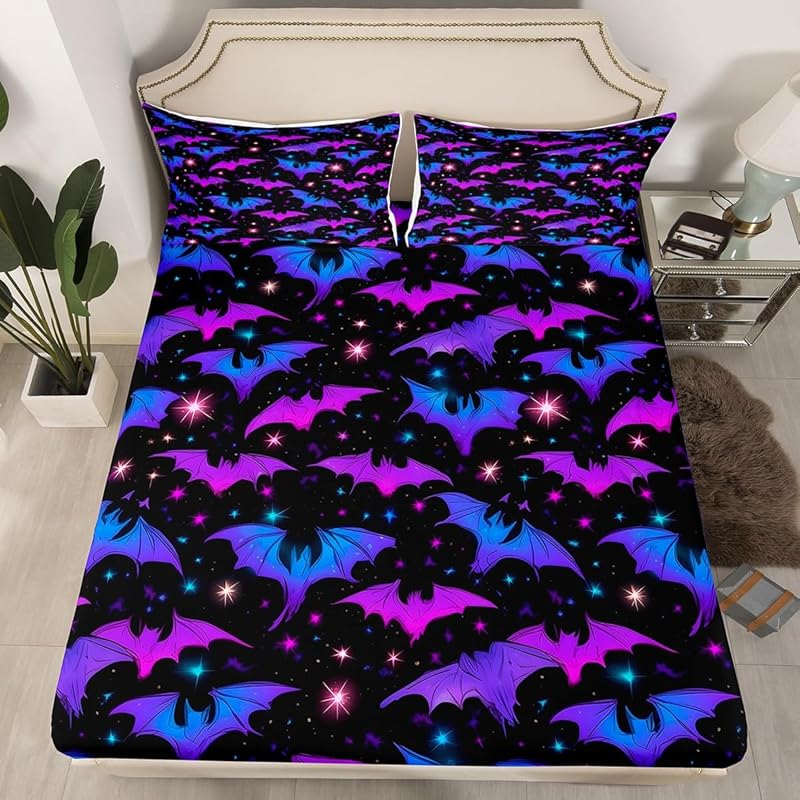 Cute ghost bedding set for boys, girls, teenagers, bats, pumpkin lanterns, Halloween