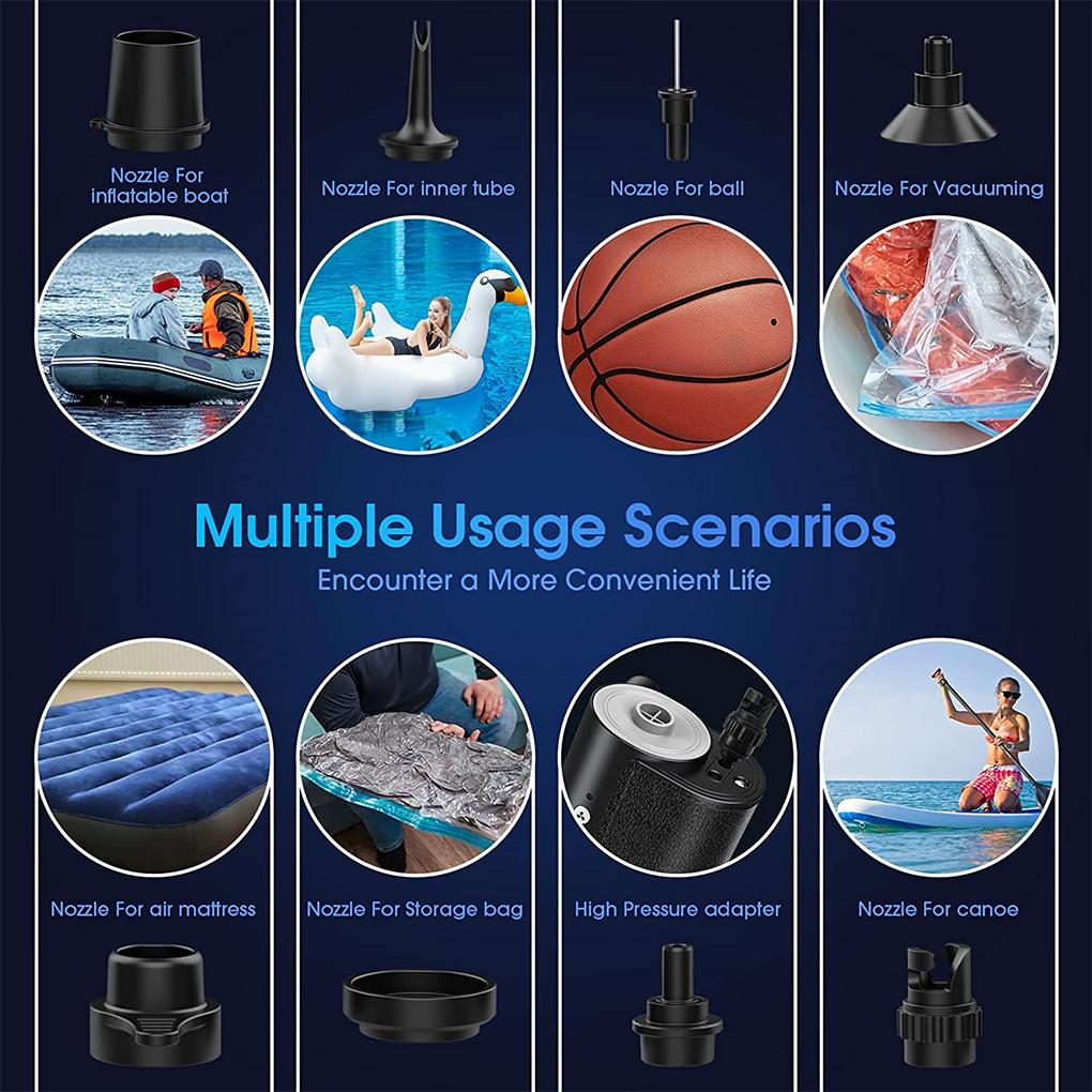 Black Portable And Efficient Electric Air Pump For Paddle Board With 2-in-1 Inflating And Deflating Paddle Board Pump