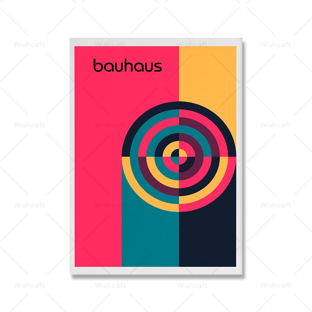 Mid Century Bauhaus Exhibition Posters and Print Geometric Shapes Canvas Painting Modern Abstract Wall Art Pictures Home Decor