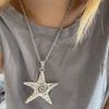 Vintage ocean necklace female long luminous sea star pendant collarbone chain sweet cool exaggerated 70cm chain sweater chain
