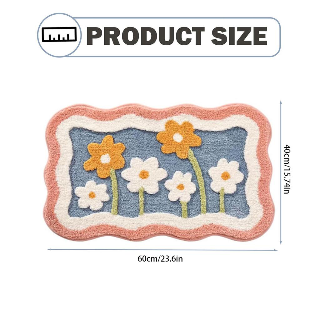 Imitation Cashmere Floor Mats Bathroom Cartoon Absorbent Foot Mats Entrance Easy To Care Door Mats