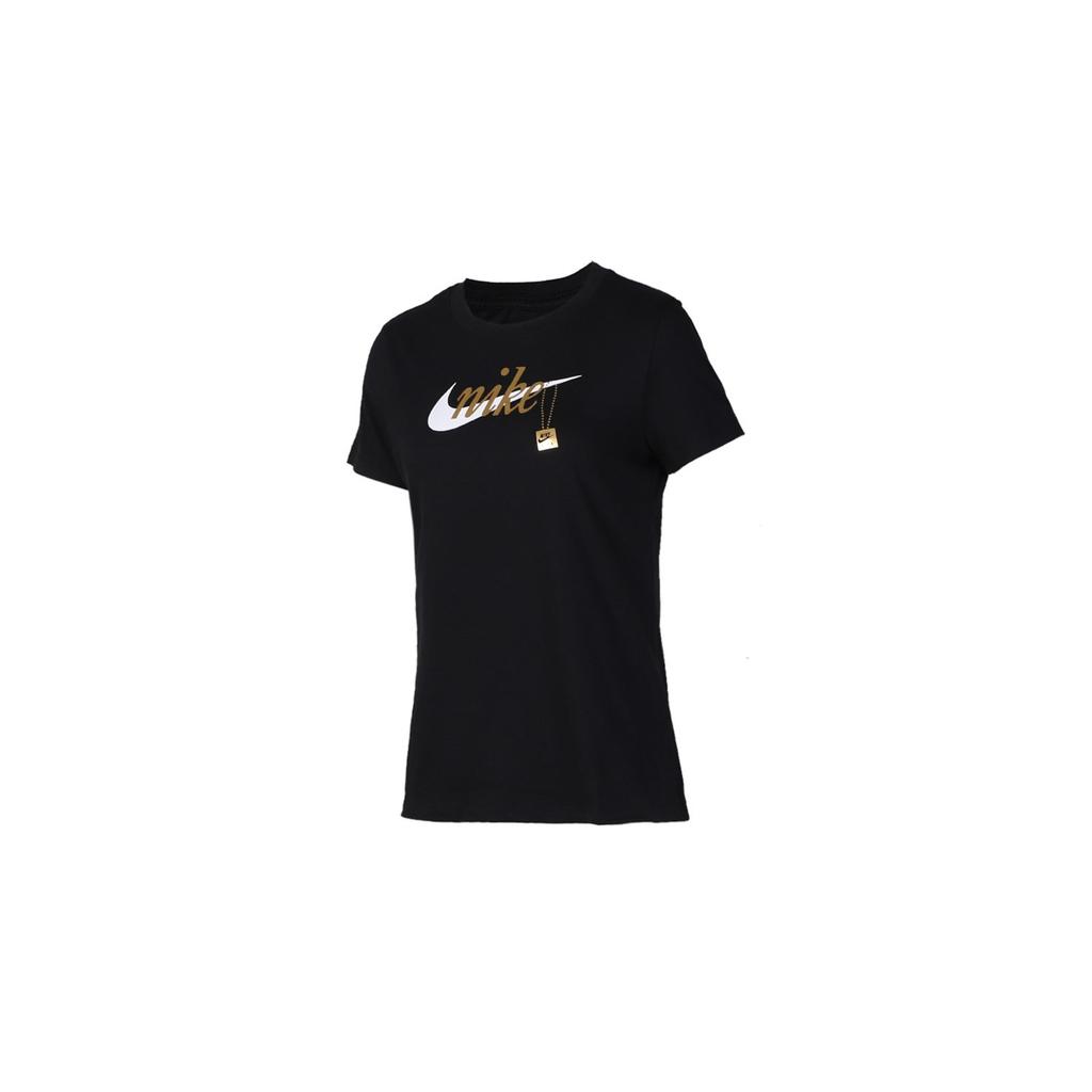 Nike T Shirts Women's Black Crew Neck Moderate Straight Fit CJ7915-010