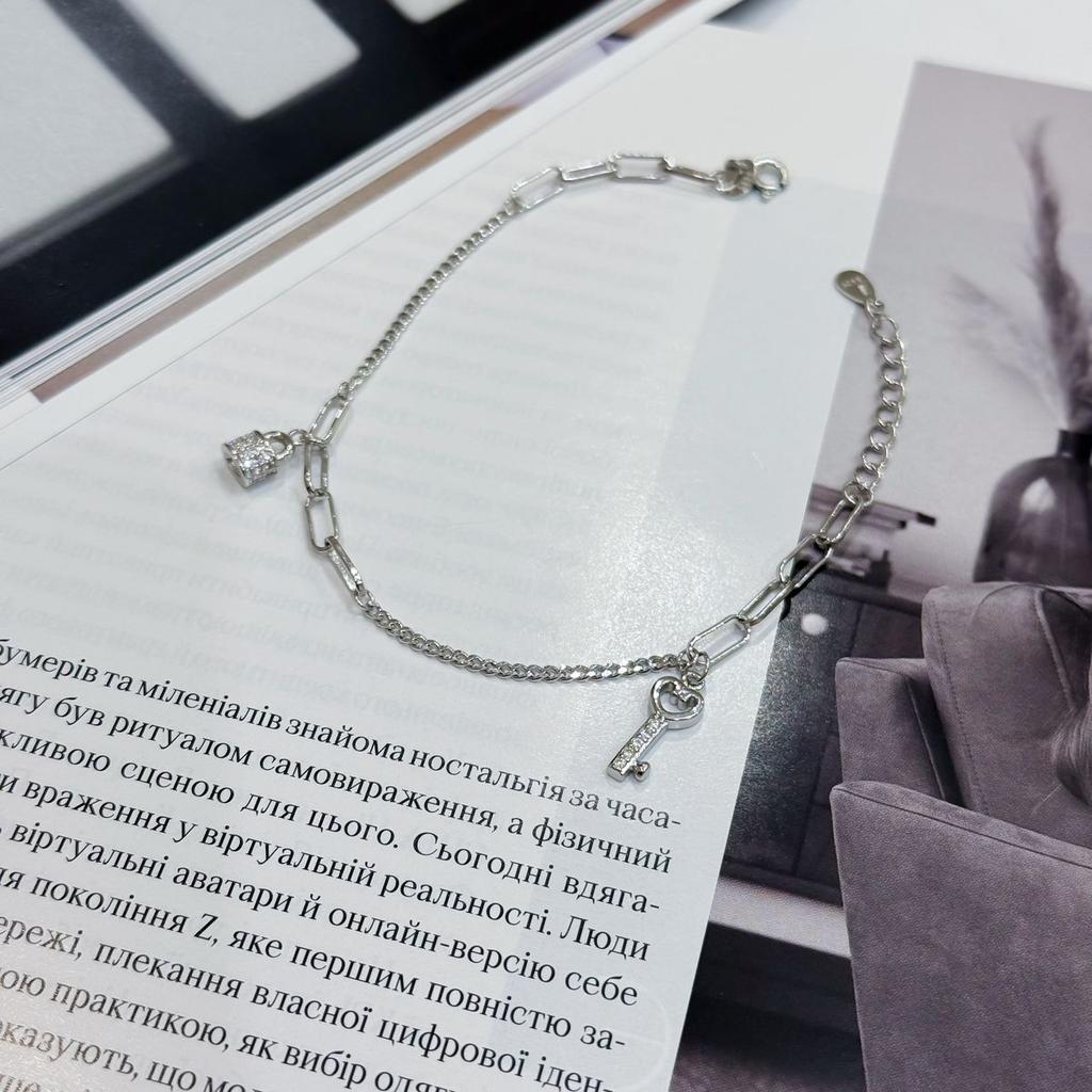 Silver Bracelet with Cubic Zirconia, Product Weight 3.1 G (2172840)