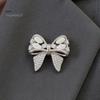 Bowknot Lapel Pin Rhinestone Bow Brooch, Cat Eye Stone Pin, Sweater Dress Embellishment Cardigan Coat Suits Clothing Accessories, Jewelry Gift