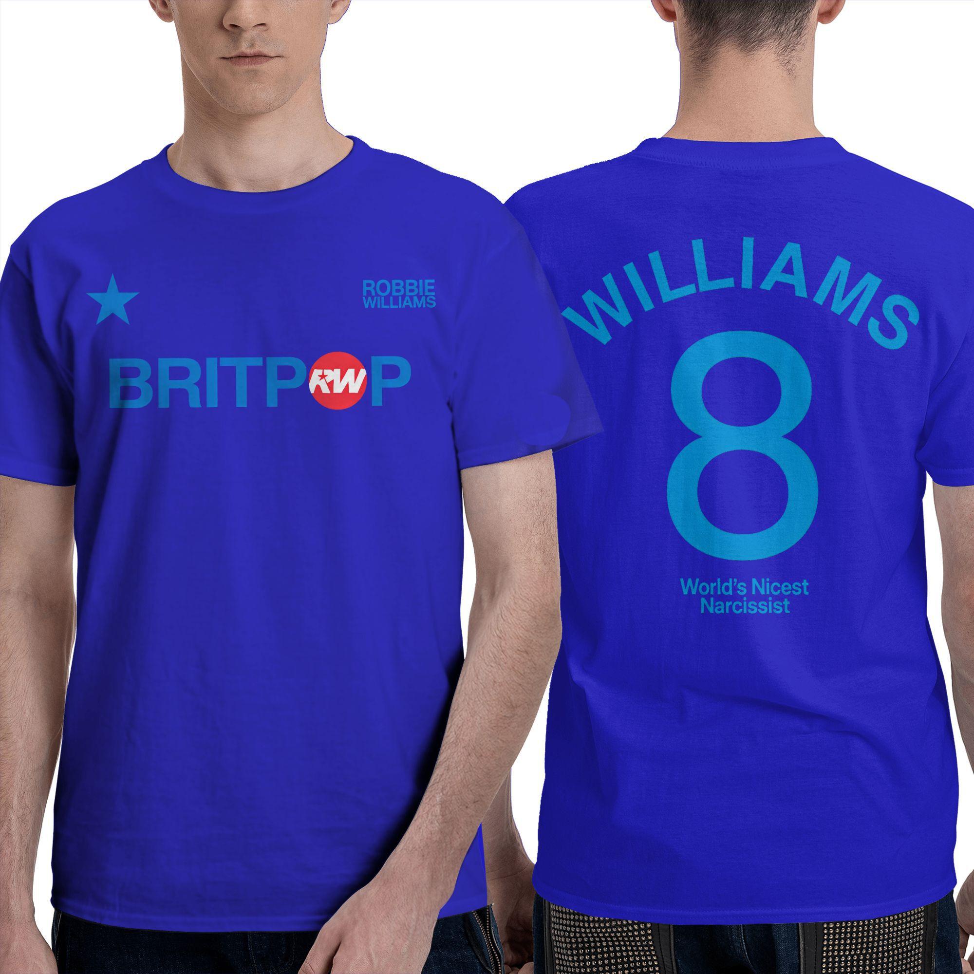 XIXI Fashion Grappige Robbie Williams Britpop Tour 2025 T-shirts voor Heren Ronde Hals 100% Katoen T-shirt Korte Mouw T-shirt Grote Maat Kleding 4XL