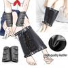 Pu Leather Arm Armor Unisex Wristband Wide Bracer Arm Protector Cuff  Slave Leg Bondage Binder Cosplay Restraint for Couple Man