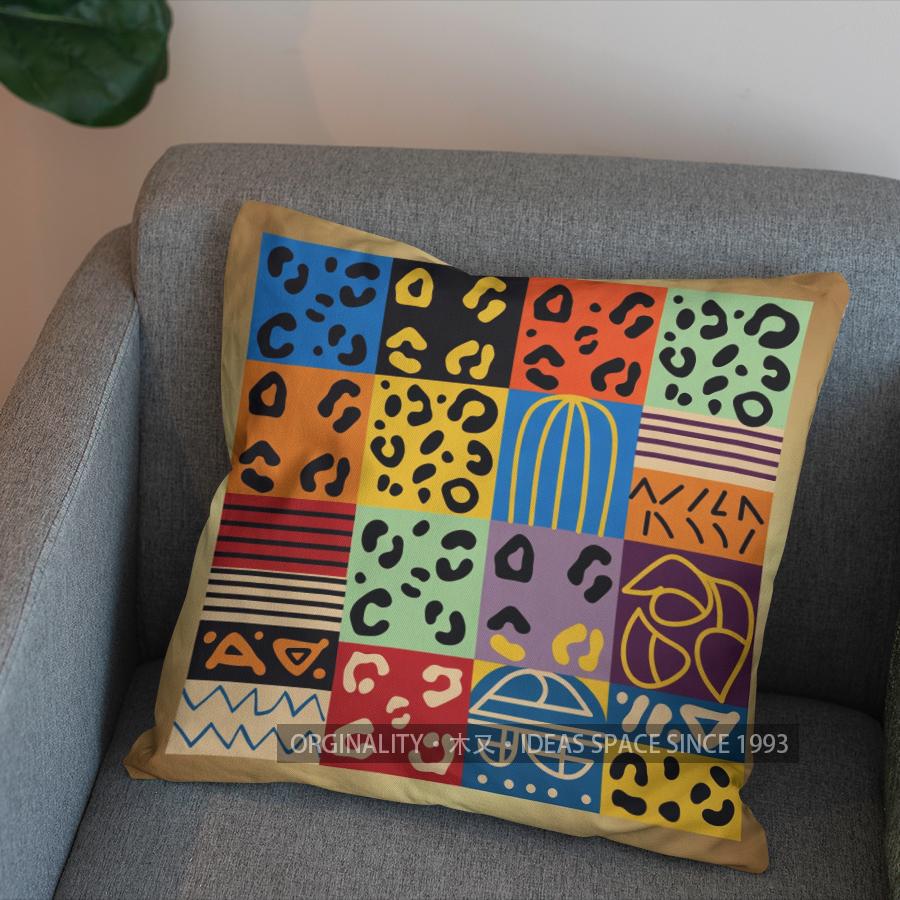 2D Leaping Cheetahs: African Inspired Decor Pillow Pattern Cushion Cover Suitable For Sofa Bedroom Car Pillow Cover