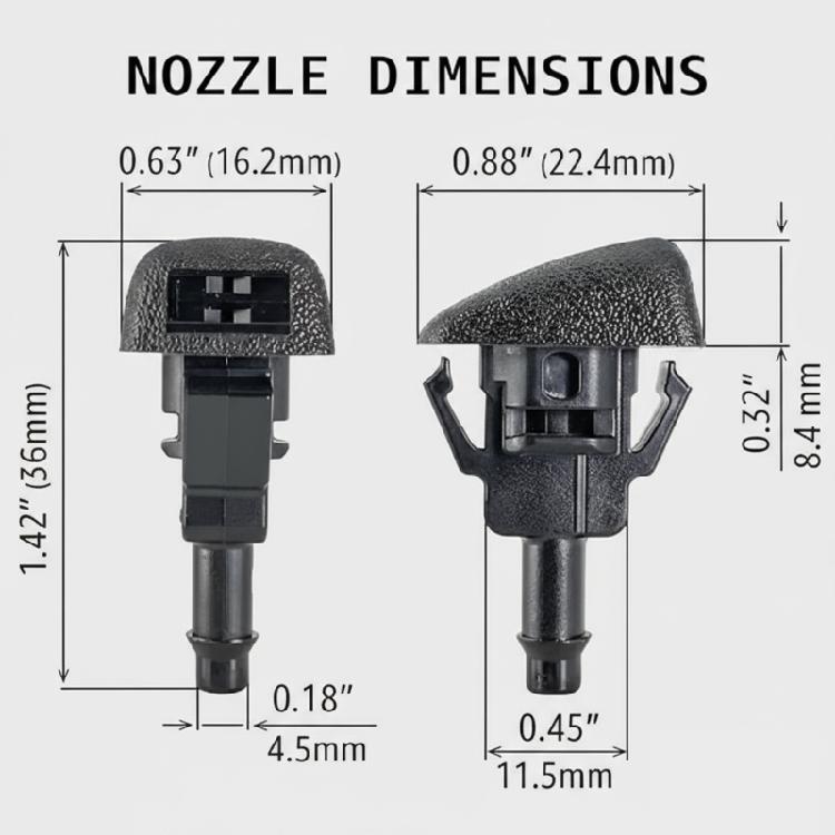 Weatherproof Windshield Cleaning Nozzle 23181646 Consistent Water Spread Design Oxidation Resistant for Automotives