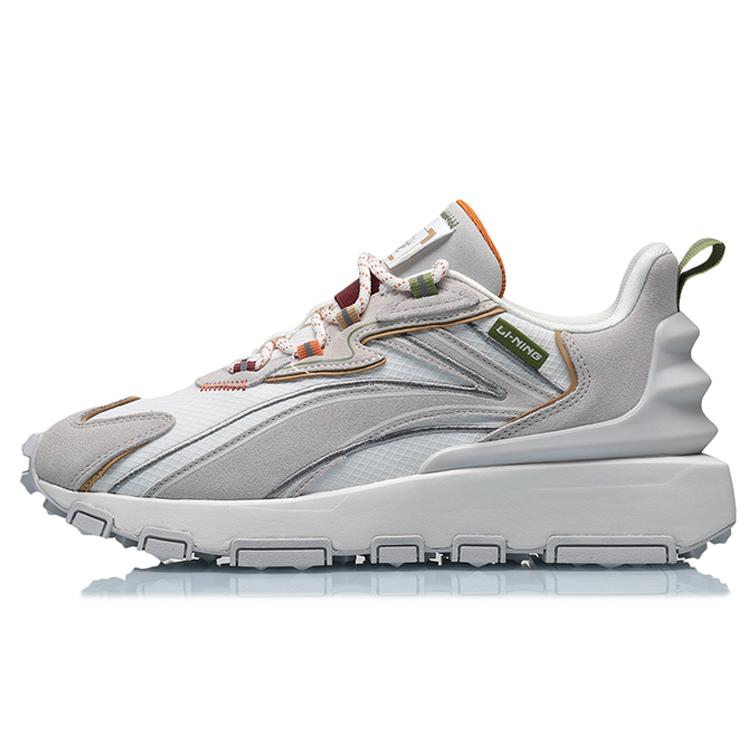 

New LiNing Candle Dragon Cushioning Wear Resistant Low Top Running Shoes Men s White Gray AGCQ623-5 43.5