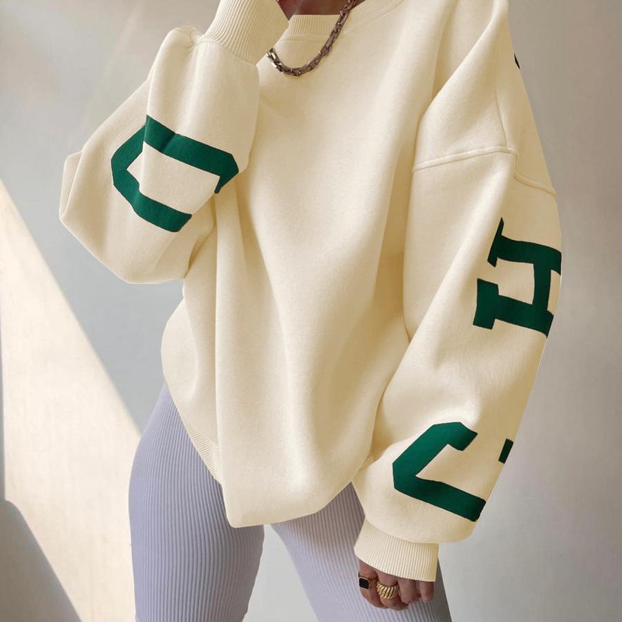 

Women s Casual Fashion Printed Thick Versatile Long Sleeve Hoodie XXL абрикосовий