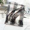 Soft waxy and thick plaid imitation cashmere scarf for women, warm fringed shawl in winter, couple scarf tide