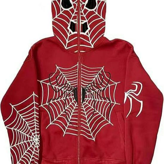 

Spiderweb Print Hooded Zipper Cardigan Sweatshirt - 2024 Edition M