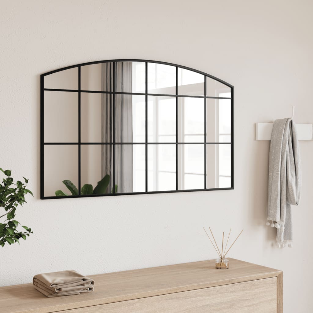 Vidaxl Sienas lustra, Melna, 100X60 cm