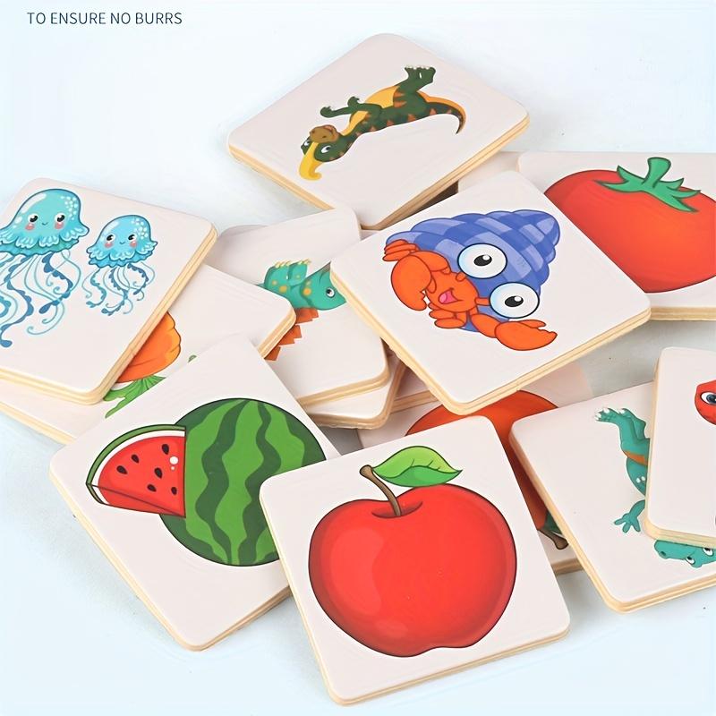 Wooden Montessori Find Shape Toys Animal Fruit Shadow Pairing Shape Puzzle Logical Thinking Game Educational Toys For Children