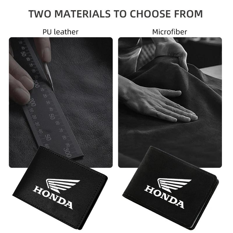 Motorcycle Driver's License Cover Holder ID Credit Card Wallet Suede For Honda CB CB400 CB650F CBF Africa Twin CRF1100L CRF 1100 KU9
