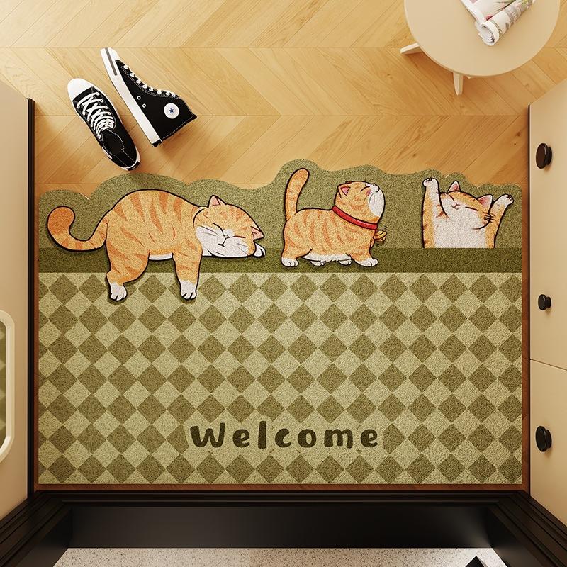 Haushaltsfußmatten sind schmutzabweisend und pflegeleicht. Türvorleger können zugeschnitten werden. Türvorleger mit Drahtringen für den Hausgebrauch. Veranda-Wechselbereich. Verschleißfeste Drahtringe.