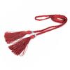 Fashion Women Thin Skinny Waistband Weave Braided Tassel Belt Dress Accessory