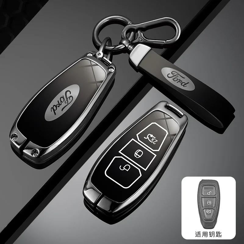 Adesivo per Auto Caldo Per Ford Nuova Custodia in Pelle per Chiave Remota per Auto Portachiavi Accessori Supporto per Ford ST Line Fiesta Focus Mondeo Ecospo