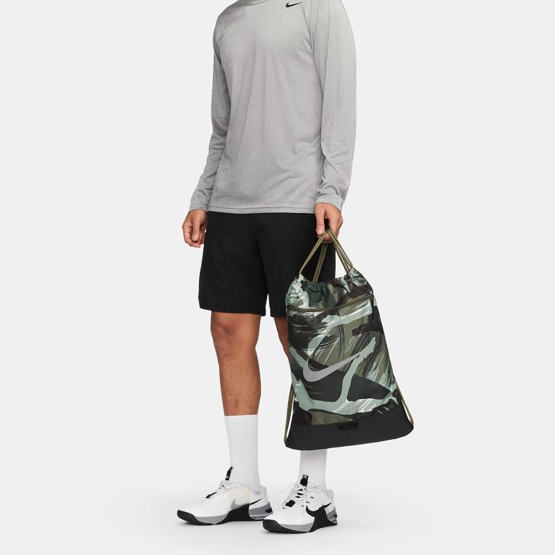 Nike Fabric Backpack Gym Bag Large Size Unisex Army Green Casual DQ5239-222