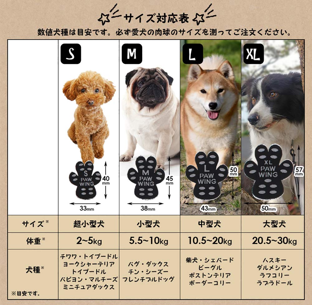 Dog Anti-Slip Stickers [Veterinarian Recommended] PAW WING [48 pieces] Dog Shoes Pet Socks Paw Pad Protection Scratch Prevention Anti-Slip Foot Pads f