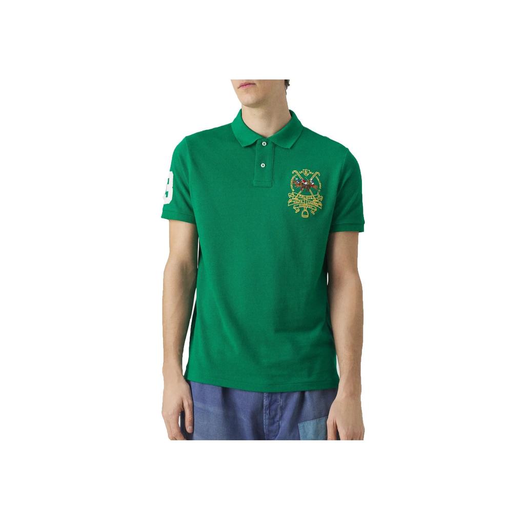 Polo Ralph Lauren SS24 Letter Print Straight Casual Short Sleeve Polo Shirt Men Polo Shirts Green 710939928-002