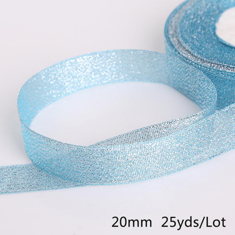 25Yards Metallic Ribbon Organza Ribbon For Wedding Party Decoration Gift Wrap Christmas Ribbons