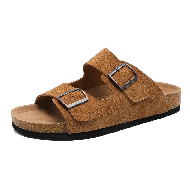 

Fashion Men s Breathable Fashionable Double Button Slippers Soft Sole Walking Shoes Non-Slip Outdoor Slides Comfortable Beach Sandals 38 жёлтый